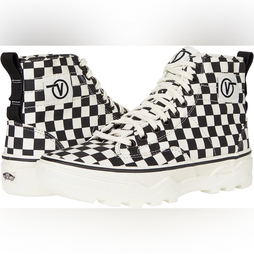 Vans Sentry WC (Canvas) Checkerboard/Marshmallow Hi Tops